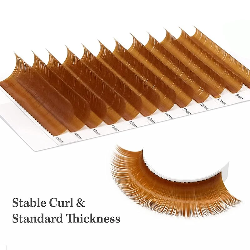 brown color lashes extension