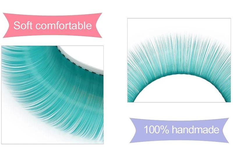 green color lashes extension